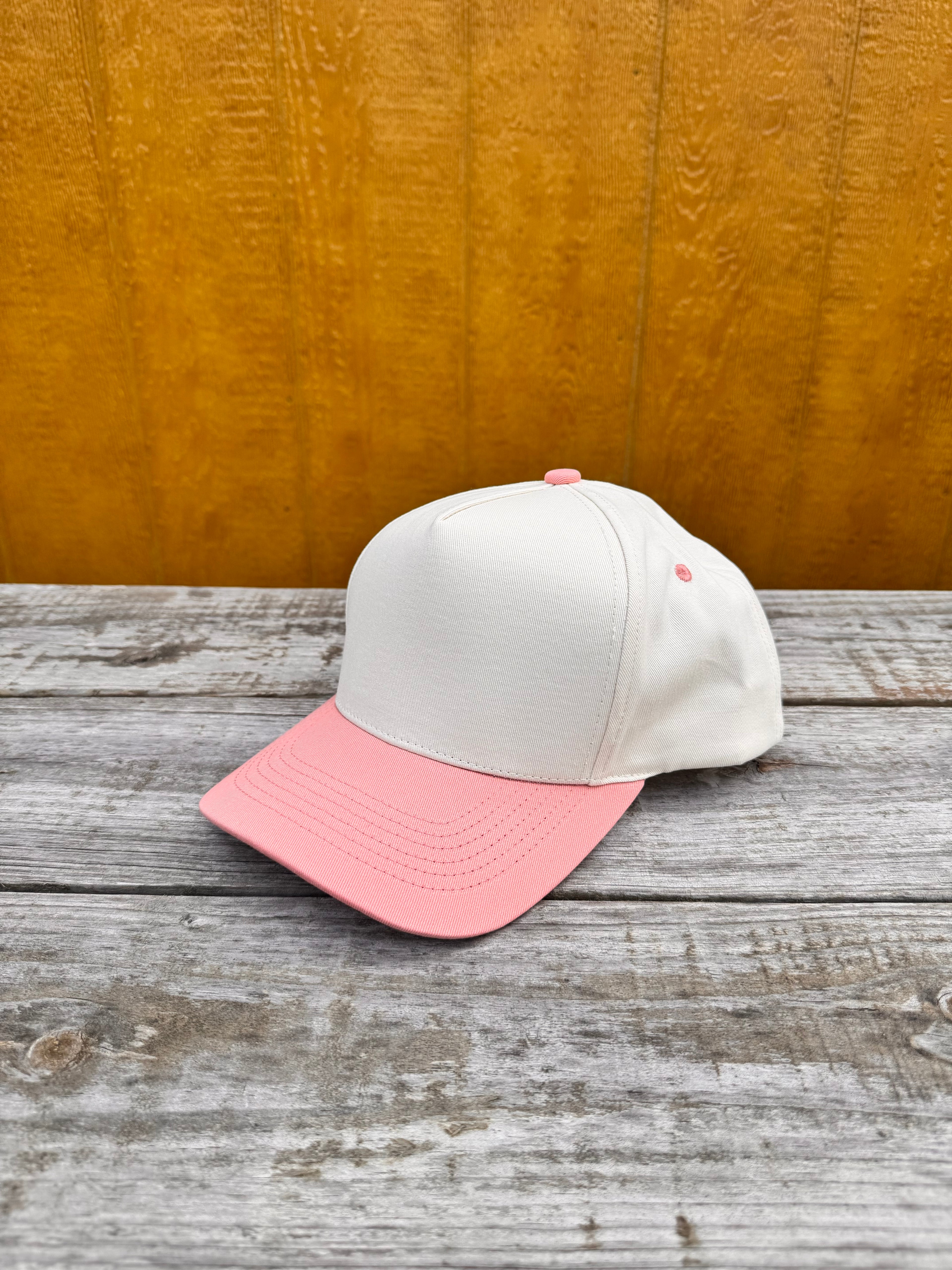 example of two tone beige and pink jesus saves i spend hat